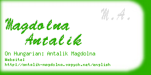 magdolna antalik business card